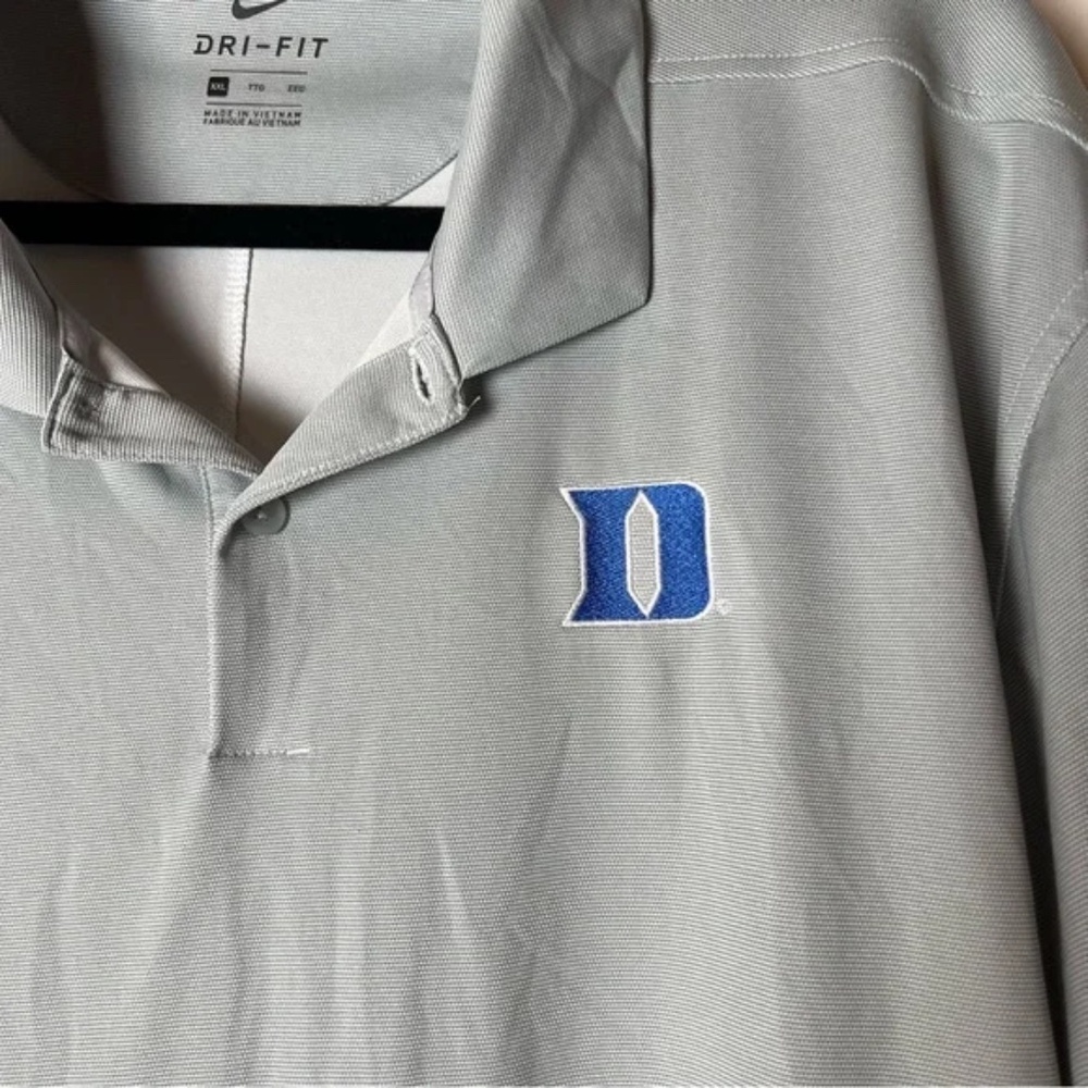Nike Men's Light Gray Polo with Blue Duke University Logo XXL - Picture 2 of 9